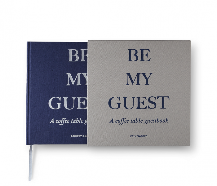 Printworks Guest Book Grey Navy, Navy Coffee Table Book