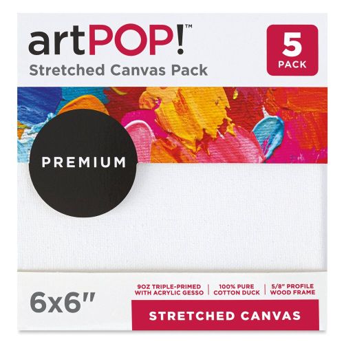 artPOP! Premium Stretched Canvas Packs 6" x 6"