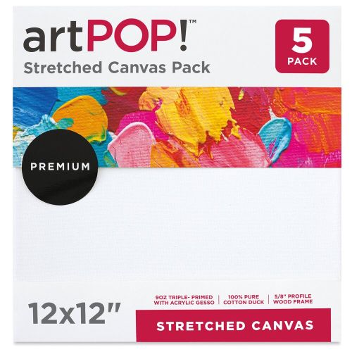 artPOP! Premium Stretched Canvas Packs 12" x 12"