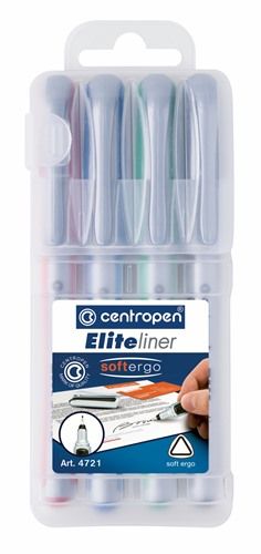 Centropen Assorted Elite Fineliners - Pack of 4