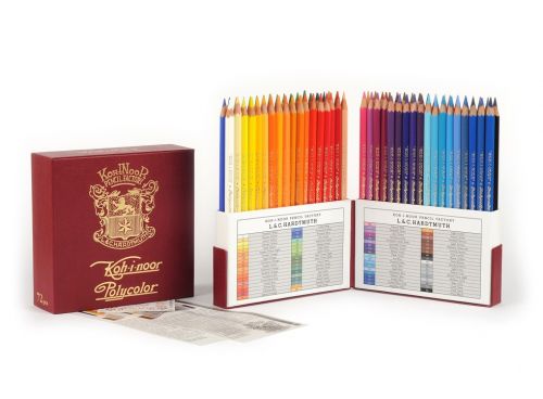 Retro case of 72 colouring pencils 