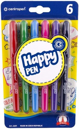 Centropen Assorted Happy Pens - Pack of 6