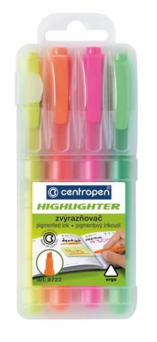Centropen Assorted Highlighters - Pack of 4