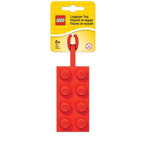 Lego Iconic 2x4 Brick Bag Tag  (Red)