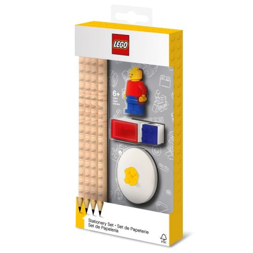 Lego 2.0 Stationery set  with minifigure, 4pencils, 1topper, 1 sharpener & 1 eraser