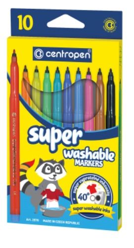 Centropen Assorted Super Washable - Pack of 10