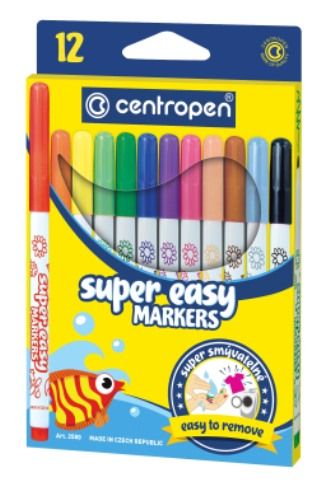 Centropen Assorted Super Easy Markers - Pack of 12