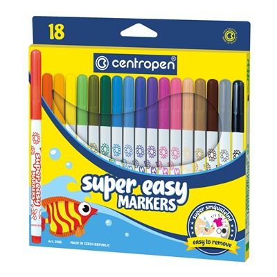Centropen Assorted Super Easy Markers - Pack of 18