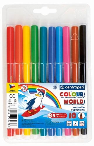 Centropen Assorted Colour World Pens - Pack of 10