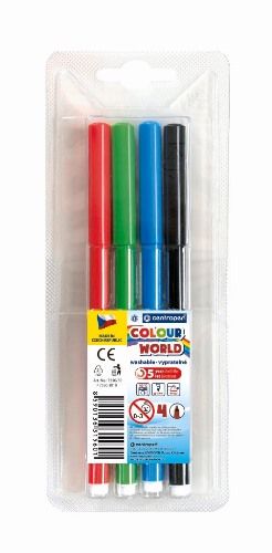 Centropen Assorted Colour World Pens - Pack of 4