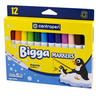 Centropen Assorted Bigga Markers - Pack of 12