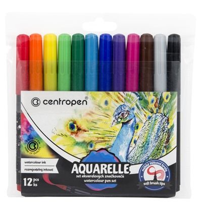 Centropen Assorted Aquarelle Markers - Pack of 12