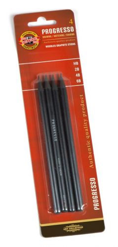 4 Woodless Graphite Progresso Pencils
