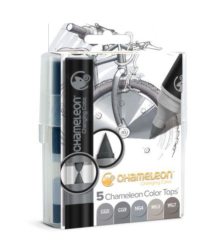 Chameleon Art Products Colour Tops Grey Tones Set of 5