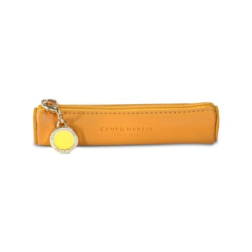Campo Marzio Golden Yellow Pen holder with zip and charm - Mini