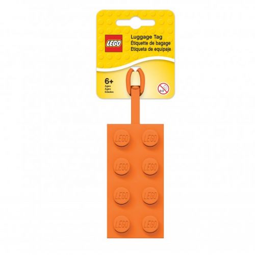 LEGO Silicone 2 x 4 Bag Tag (Orange)