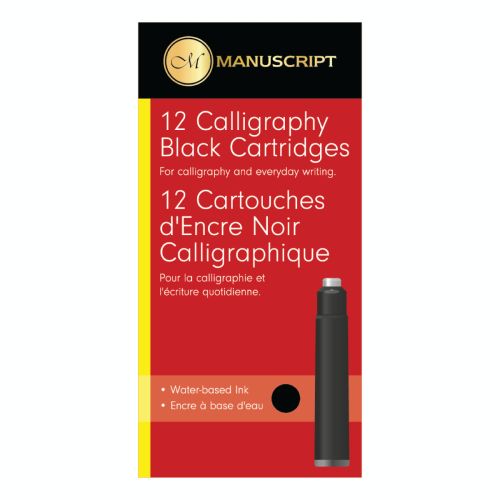 12 Manuscript Calligraphy Black Cartridges