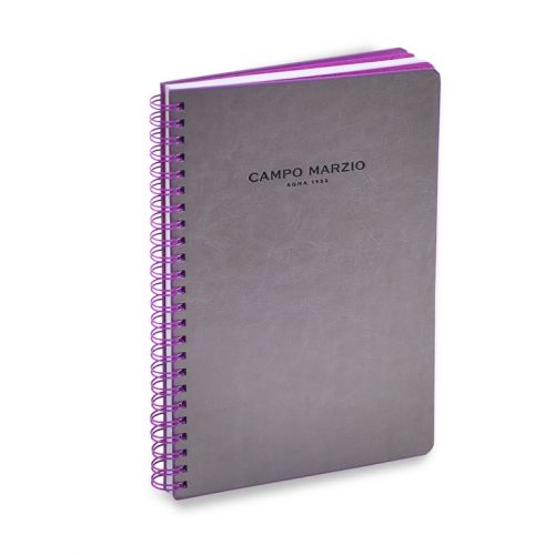 Campo Marzio A4 Grey Spiral bound Notebook, White paper