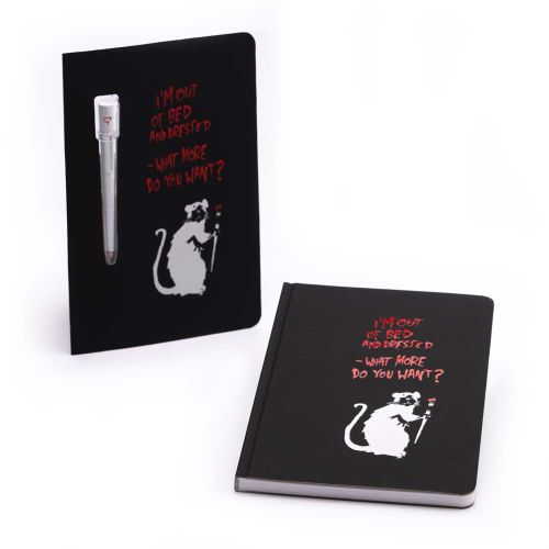 Pininfarina Notes 14x21 Ruled Banksy + Primina - Rat Black