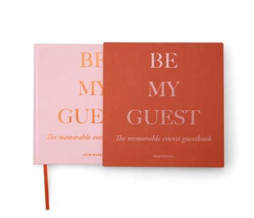 Printworks The Memorable Events Guest Book - Rust/Pink