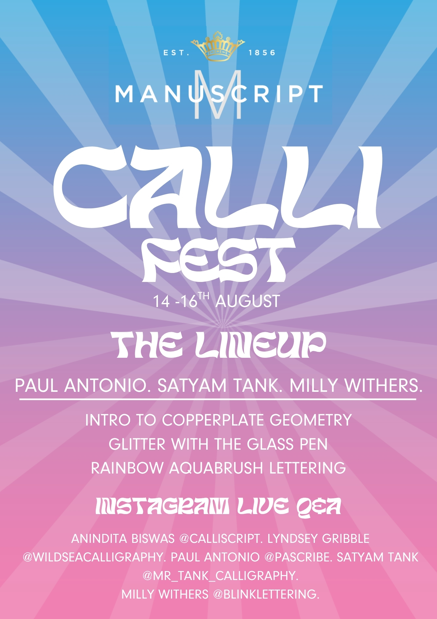 CalliFest line up